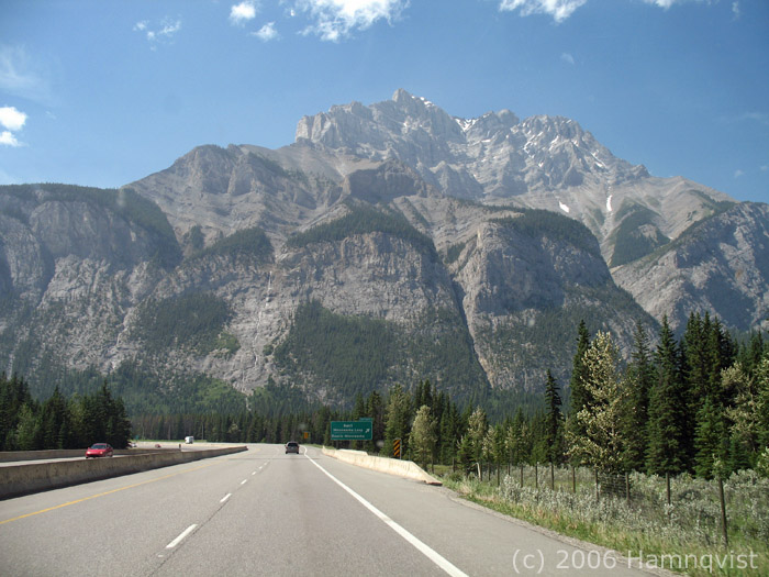 Taking our exit for Tunnel Mountain