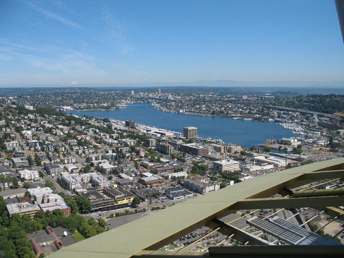 A view to the north east towards the Microsoft campus in Redmond and the wealthiest zipcode in USA: Medina