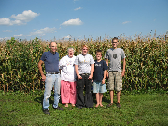The kids posing with our hosts: the Goyke's