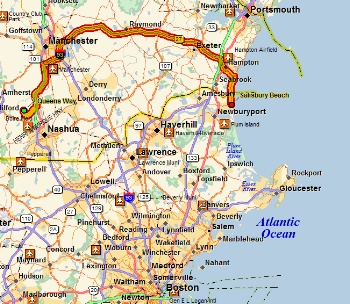Drive from Merrimack to Salisbury