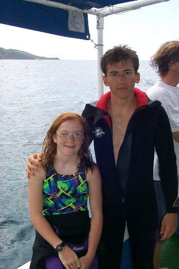 Isabella and dive master Vincent