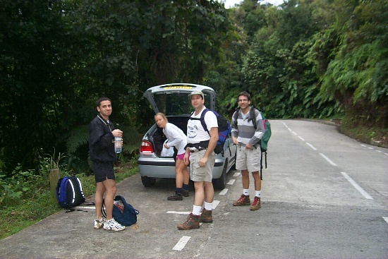 Unloading and getting ready for the hike