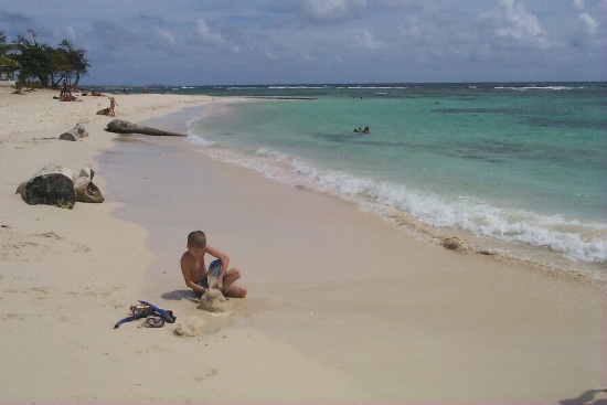 Erik playing in the sand