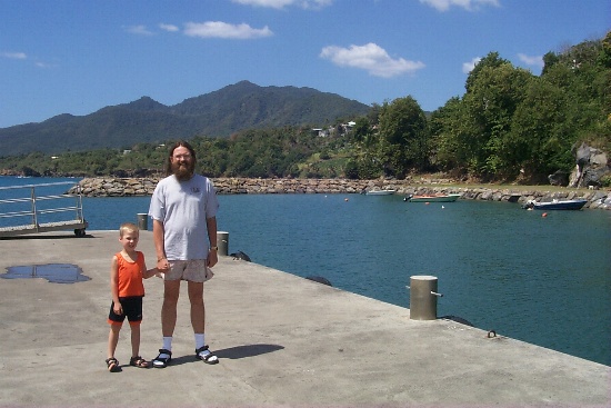 Me posing with Karl on the docks in Trois Riviers