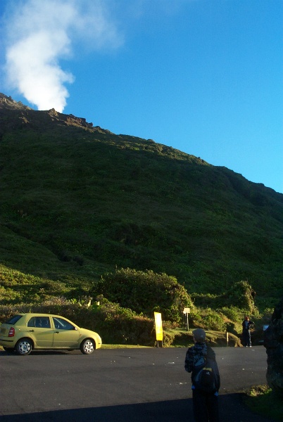 Sulphur fumes coming out of the volcano