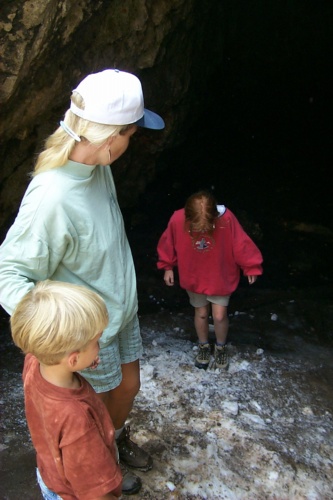 Kicking snow in the Ice Cave